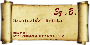 Szaniszló Britta névjegykártya